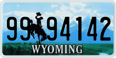 WY license plate 9994142