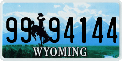 WY license plate 9994144