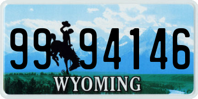 WY license plate 9994146