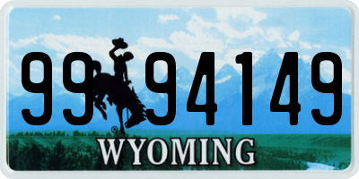 WY license plate 9994149