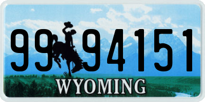 WY license plate 9994151