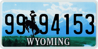 WY license plate 9994153