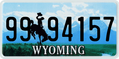 WY license plate 9994157