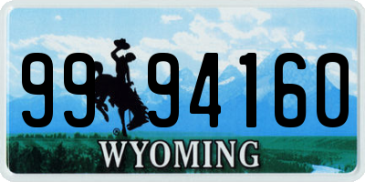 WY license plate 9994160