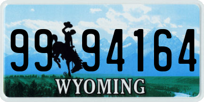 WY license plate 9994164