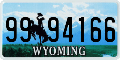 WY license plate 9994166