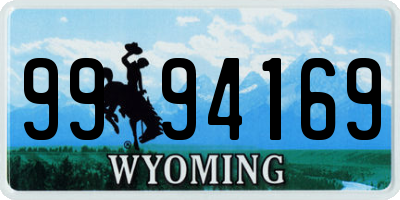 WY license plate 9994169