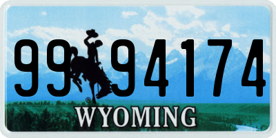 WY license plate 9994174