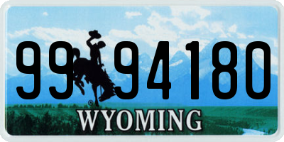 WY license plate 9994180