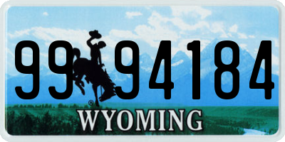 WY license plate 9994184