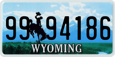 WY license plate 9994186