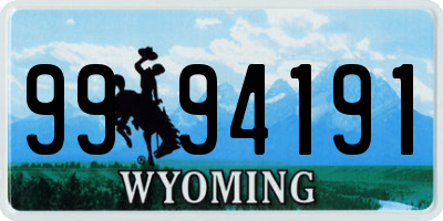 WY license plate 9994191