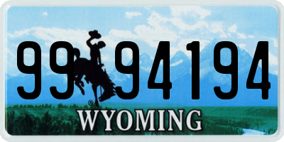 WY license plate 9994194