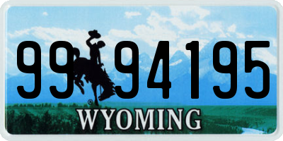 WY license plate 9994195