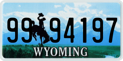 WY license plate 9994197