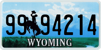 WY license plate 9994214
