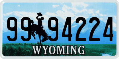 WY license plate 9994224