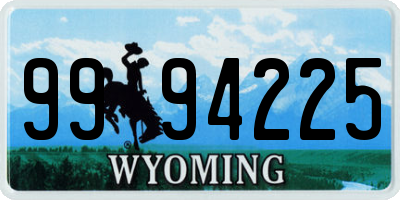 WY license plate 9994225