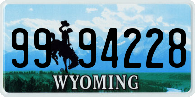 WY license plate 9994228