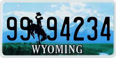 WY license plate 9994234