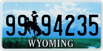 WY license plate 9994235