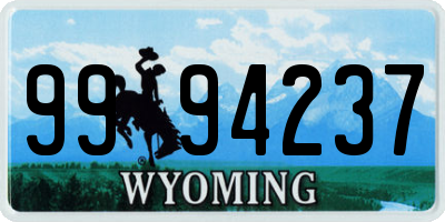 WY license plate 9994237