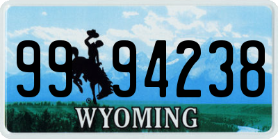 WY license plate 9994238