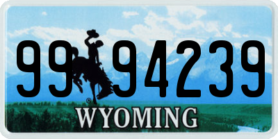 WY license plate 9994239