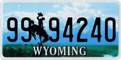 WY license plate 9994240