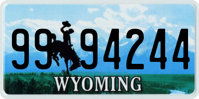 WY license plate 9994244