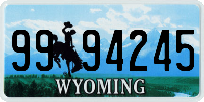 WY license plate 9994245