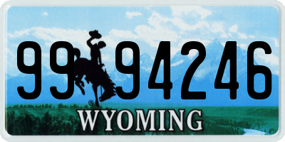 WY license plate 9994246