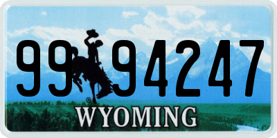 WY license plate 9994247