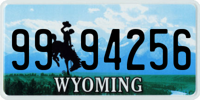 WY license plate 9994256