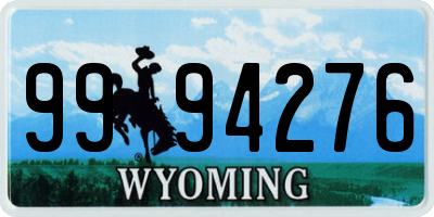 WY license plate 9994276