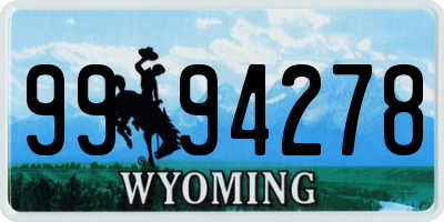 WY license plate 9994278