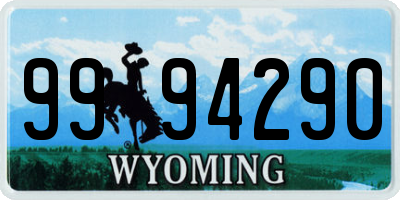 WY license plate 9994290