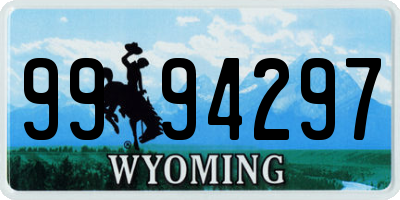 WY license plate 9994297
