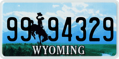 WY license plate 9994329