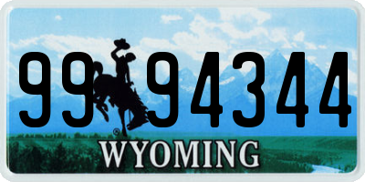 WY license plate 9994344