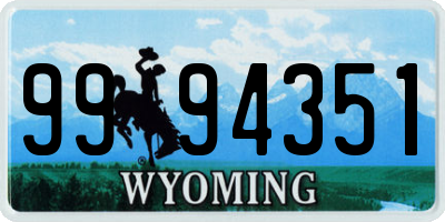 WY license plate 9994351