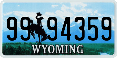 WY license plate 9994359