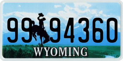 WY license plate 9994360