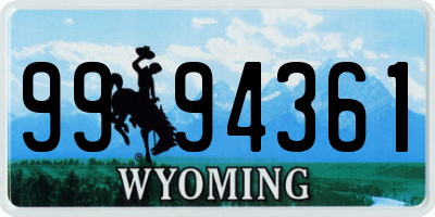 WY license plate 9994361