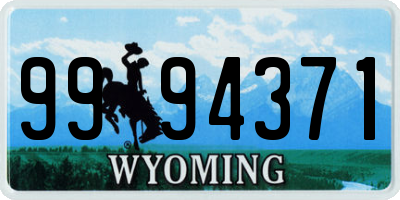 WY license plate 9994371