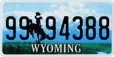 WY license plate 9994388