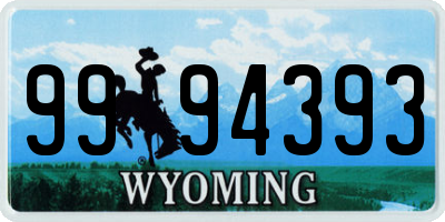 WY license plate 9994393