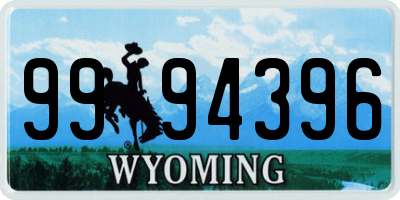 WY license plate 9994396