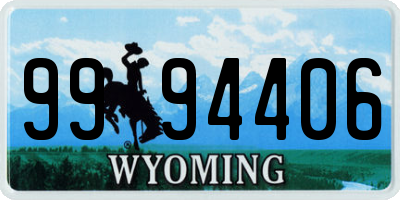 WY license plate 9994406