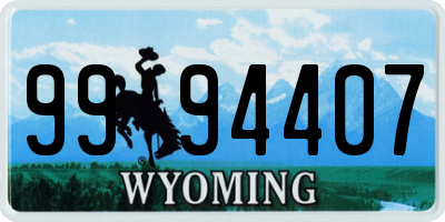 WY license plate 9994407